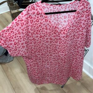 2X Shein Cheetah Blouse